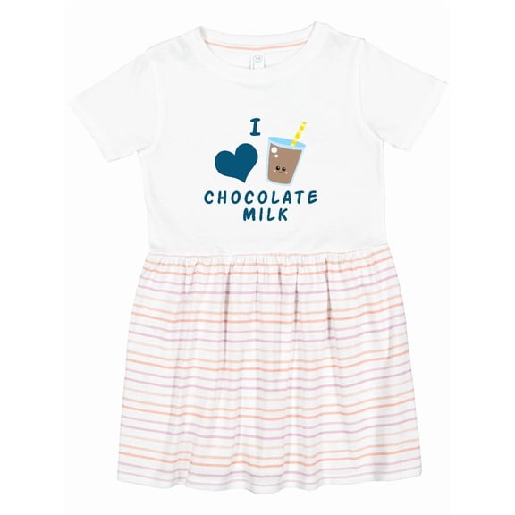 Inktastic I Love Chocolate Milk Girls Toddler Dress
