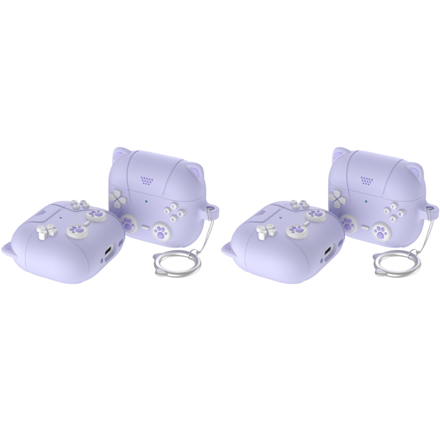 Funda Silicona para Con Mosquetón AirPods 4 (2024)() Púrpura