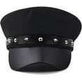 thumbnail image 2 of YooGuoGuo Fashion Baker Boy Hat Berets with Rivet PU Leather Chain Vintage Newsboy Hats Fisherman Sailor Fiddler Cap for Women, 2 of 7