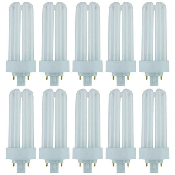 Sunshine Lighting B3166691 Sunlite PLD Fluorescent Bulb - GX24Q3 Base - 26W - 1800 Lumens - 3500K - Neutral White - Pack of 10