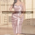 thumbnail image 3 of AHMOMEI Plus Size Satin Silk Nightdress for Women's Sexy Deep V Neck Negligees Long Adjustable Spaghetti Strap Chemise Navy XXXL, 3 of 4