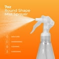 thumbnail image 3 of Small Spray Bottles 6oz/200ml - PET Plastic Round Shape Empty Spray Bottle and Mist Sprayer - Perfect Water Bottle for Hair and Cleaning - Pack of 5, 3 of 3