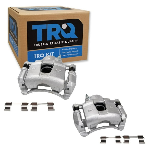 TRQ Front Brake Caliper Set Compatible with 2004-2011 Chevrolet Aveo 2007-2011 Aveo5 2013-2015 Spark 2009-2010 Pontiac G3 2004-2008 Suzuki Forenza 2005-2008 Reno