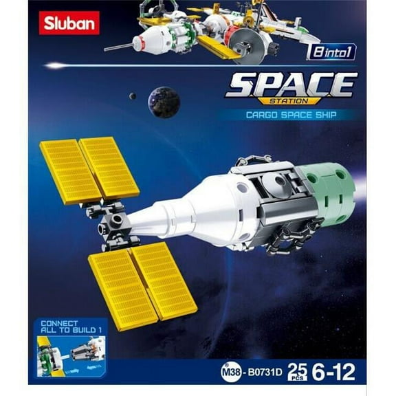 Sluban 731D SPACE - Cargo Space Ship Building Brick Kit (61pcs)