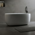 thumbnail image 3 of 47'' Resin Stone Freestanding Bathtub, a modern designed independent bathtub with pop-up drainage and overflow pipes, 3 of 11