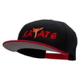 thumbnail image 2 of Orange Karate Kick Embroidered Two Tone Flat Bill Snapback - Red Black OSFM, 2 of 5