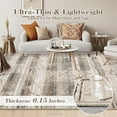 thumbnail image 4 of Washable Area Rug 5' x 7' Rugs, Ultra Thin Dining Room Rugs Bedroom Rug, Boho Distressed Farmhouse Accent Indoor Throw Rugs Floor Carpet for Living Room Bedroom, Light Brown, 4 of 6
