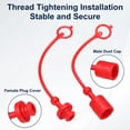thumbnail image 4 of Uxcell 4 Set 1/4 ISO-B Hydraulic Hose Male Dust Cap & Female Plug Cover, Red, 4 of 7