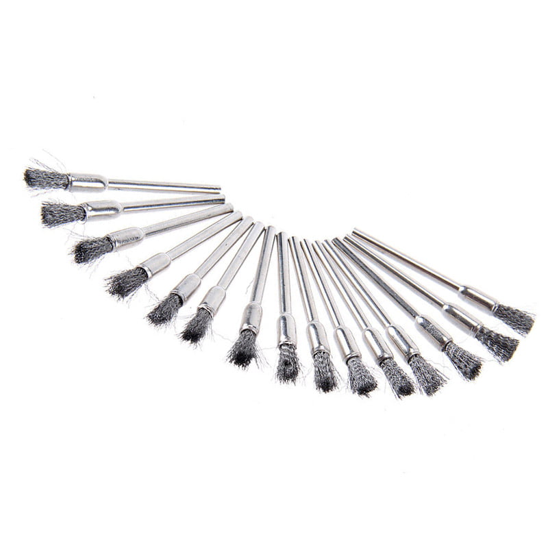 45pcs Stainless Steel Wire Cup Mix Brush Set Fits Dremel Rotary Kit 1/8" Shank 