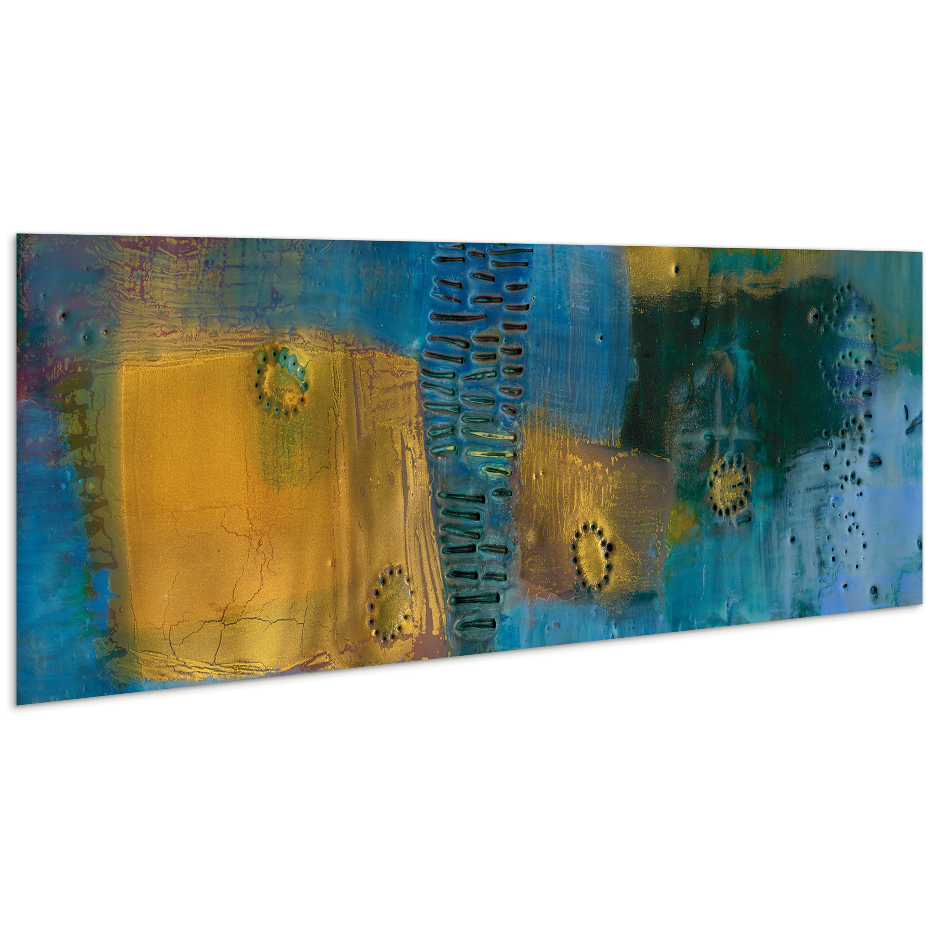 Empire Art Direct Reedy Blue I Frameless Free Floating Tempered Glass Panel Graphic Wall Art, 63" x 24" x 0.2", Ready to Hang