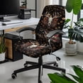 thumbnail image 2 of Renewold Office Computer Chair Cover Anti-slip Protective Boss Rotating Office Chair Cover Desk Chair Protector Cover with Elastic Bottom, Deer Skull American Flag Maple, L, 2 of 7