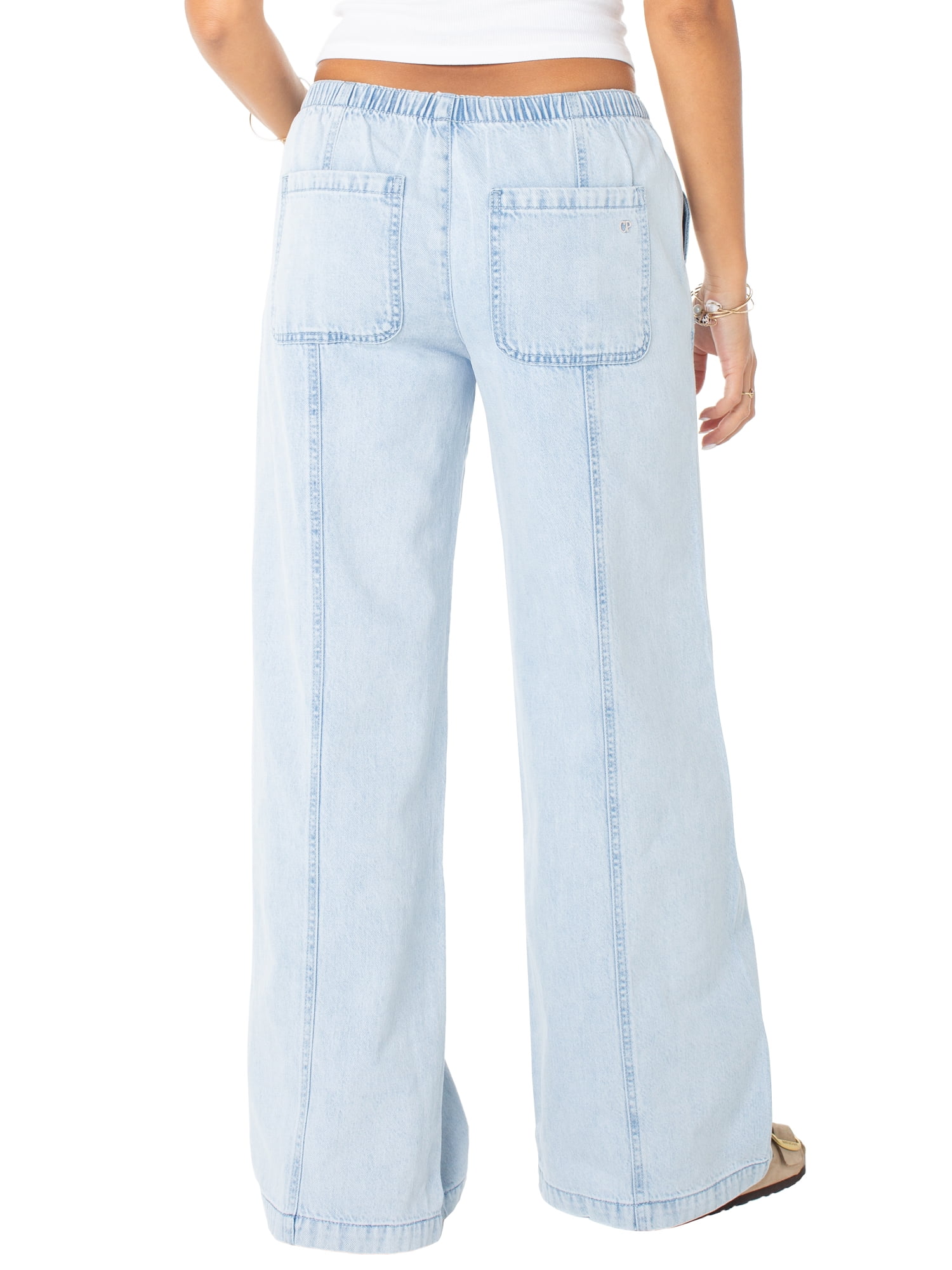 Celebrity Pink Women's and Women's Plus Drapey Wide Leg Jeans, Sizes XS-4X