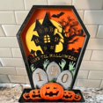 thumbnail image 4 of Calendario de Adviento de Halloween con forma de casa de madera, decoración de cuenta atrás, adornos de terror, calendario de ataúd, bricolaje, decoración de Halloween, 4 of 4