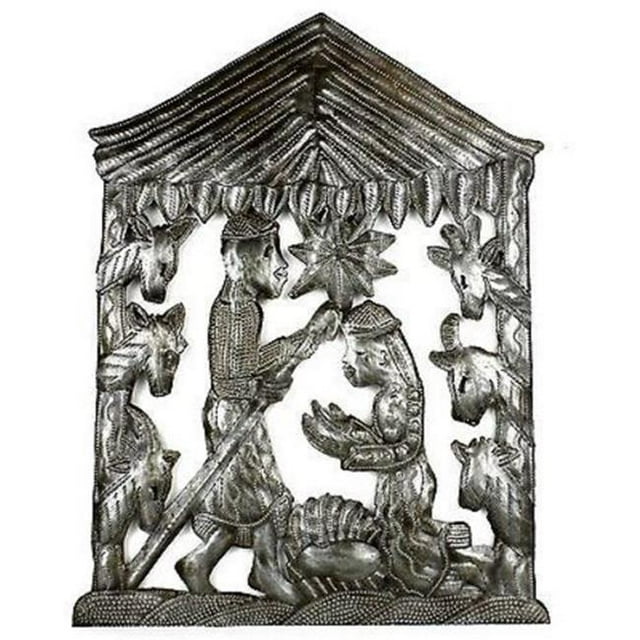 Croix des Bouquets H Recycled Steel Drum Nativity Scene