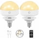 thumbnail image 1 of E14 Rechargeable Light Bulb,2Packs,300LM,40W Equivalent,Detachable Charging,3 Color Temperature,Remote Control Puck Emergency Lamp, 1 of 5
