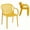 Yellow, variant on XDECO Stackable Dining Chairs Set, Breathable Modern Indoor/Outdoor Chair with Armrests & Backrest for Patios, Cafes,Home/Commercial Use, 250lbs Heavy Duty, Blue