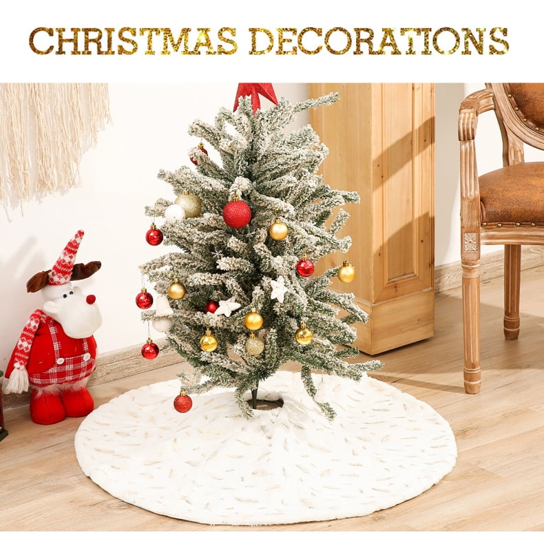 Details about   Christmas Tree Skirt Plush Mat Faux Fur Home Xmas Floor Decor Ornament Party US