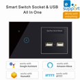 thumbnail image 1 of 2 In 1 Wall Smart Switch Socket Tempered 1 touch Glass Touching Button Wall Smart Light Controlling Panel, 1 of 1