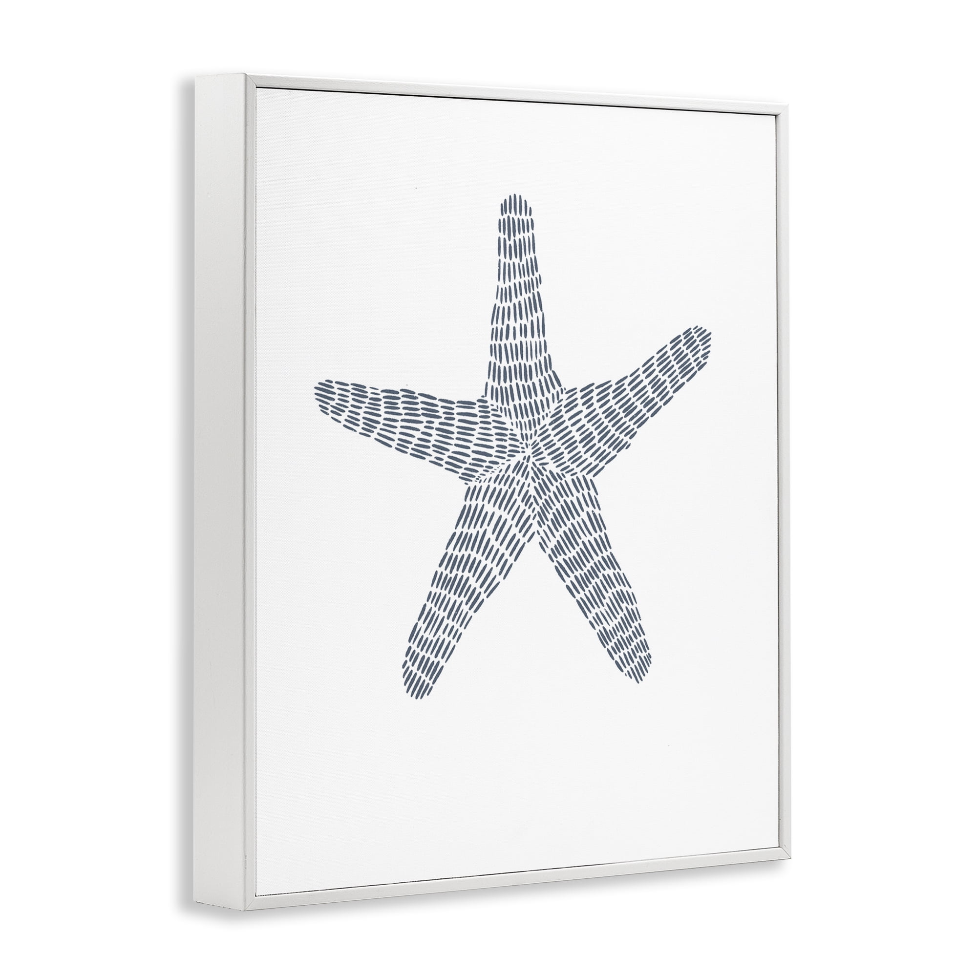 Stupell Industries Minimal Starfish on White Coastal Painting White Framed Art Print Wall Art, 24 x 30