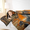 thumbnail image 4 of jejeloiu Wildlife Elk Deer Full Size Comforter Sets,Natural Scenery Sunset Bedding Comforter Set,Orange Brown Bedding Sets For Boys,Super Cozy Room Decor Reversible,3 Pieces, 4 of 8