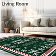 thumbnail image 2 of ODIKA 6'x9' Machine Washable Non-Slip Area Rug, Enchanted Winter Wonderland Doorway Greeting Seasonal Celebration High Traffic Rug with Pad, Green, 737638, 2 of 8