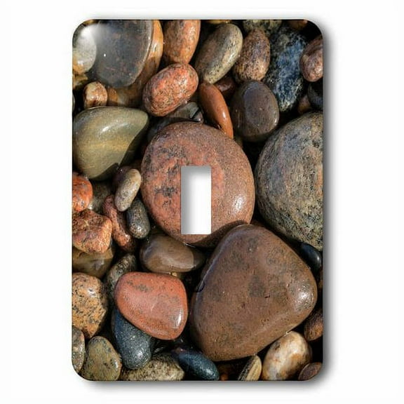 3dRose, Granite pebbles on beach of Lake Superior, Whitefish Point, Michigan, single toggle switch