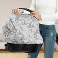 thumbnail image 6 of Renewold Easter Rabbit Floral Blue Baby Car Seat Covers Nursing Scarf Car Seat Canopy Shopping Cart Cover and High Chair Cover Protect Babies and Breastfeeding Mothers, 6 of 7