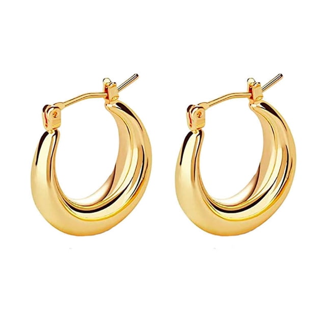 Xihbxyly Pendientes de Media Luna, Elegante Diseño Punk de Metal, con Pequeño Detalle de Lentejuelas, Accesorio de Moda para Eventos, Bodas, Fiestas, Estilo Casual, Unisex, Acabado Dorado de Aleación