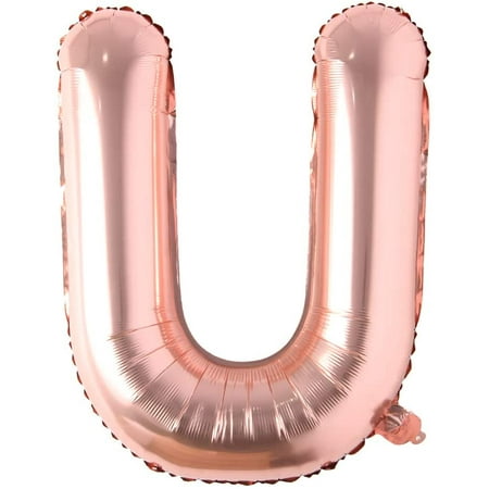 40 Inch Rose Gold Letter & Number Balloons - Foil Mylar Party Decorations With Helium