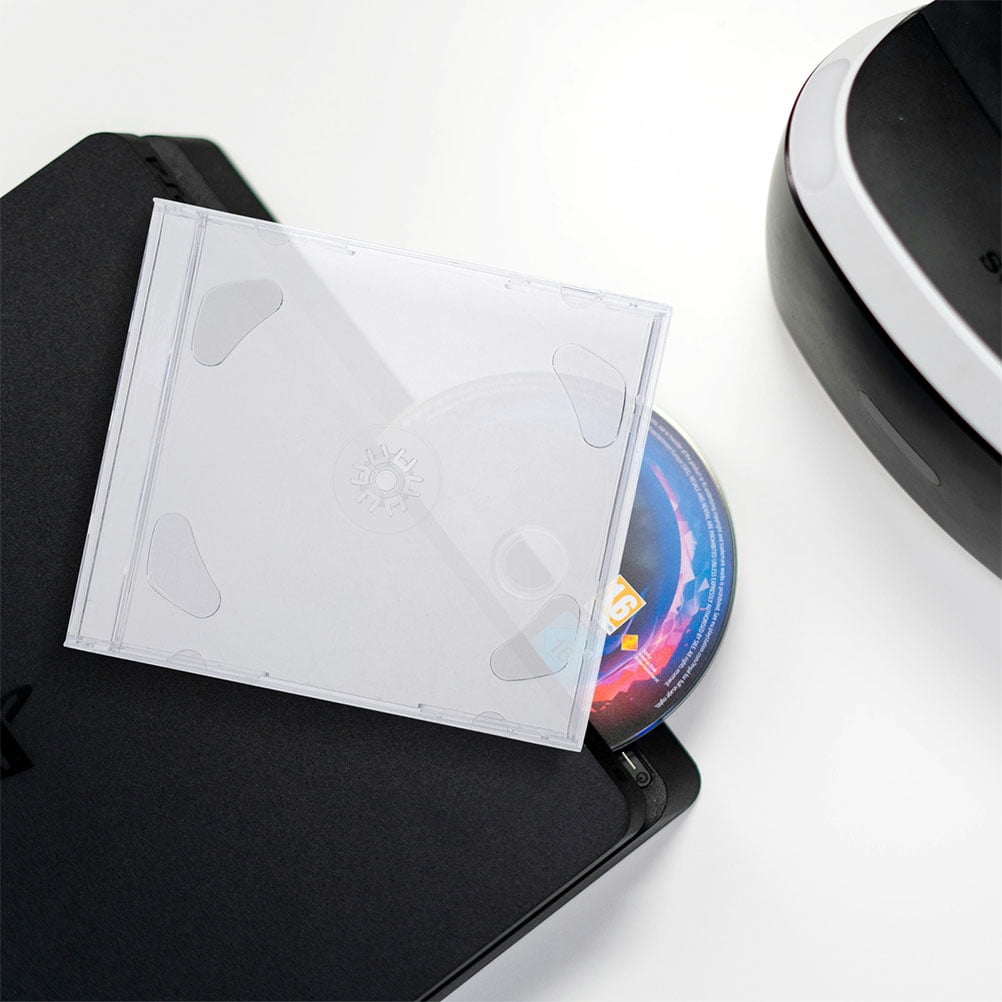 EXHUMKY BERTDOMD 4-Pack CD DVD Storage Cases, Polystyrene Material, Sleek Design for Media Organization and
