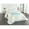 thumbnail image 3 of Ambesonne Chill Quilted Bedspread Set 3 Pcs, Ocean Summer Beach, Queen Size, Turquoise Yellow Pink, 3 of 5