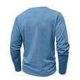thumbnail image 6 of UVEASISHA Men Henley Long Sleeve Shirt Casual Cotton Tshirt with Pockets Loose Fit Sport Tee Shirt Sky Blue S, 6 of 8