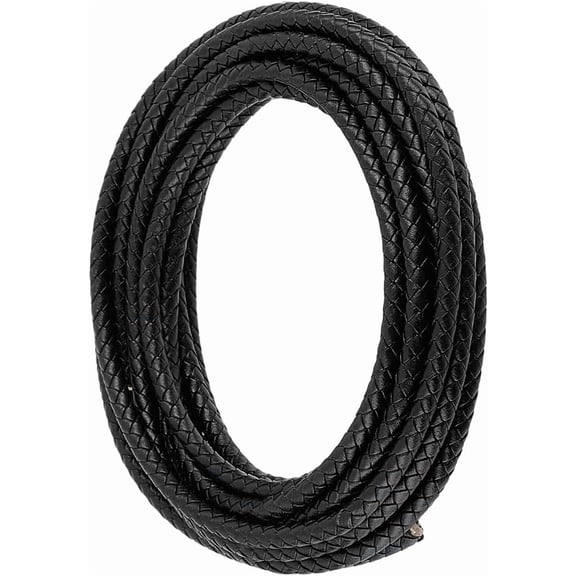3.66 Yards Round Genuine Leather String Cord for Jewelry Making 5MM Black Real Leather Bolo Tie Rope String Lace Cording for Crafting Necklace Bracelets Braiding Beading DIY Projects