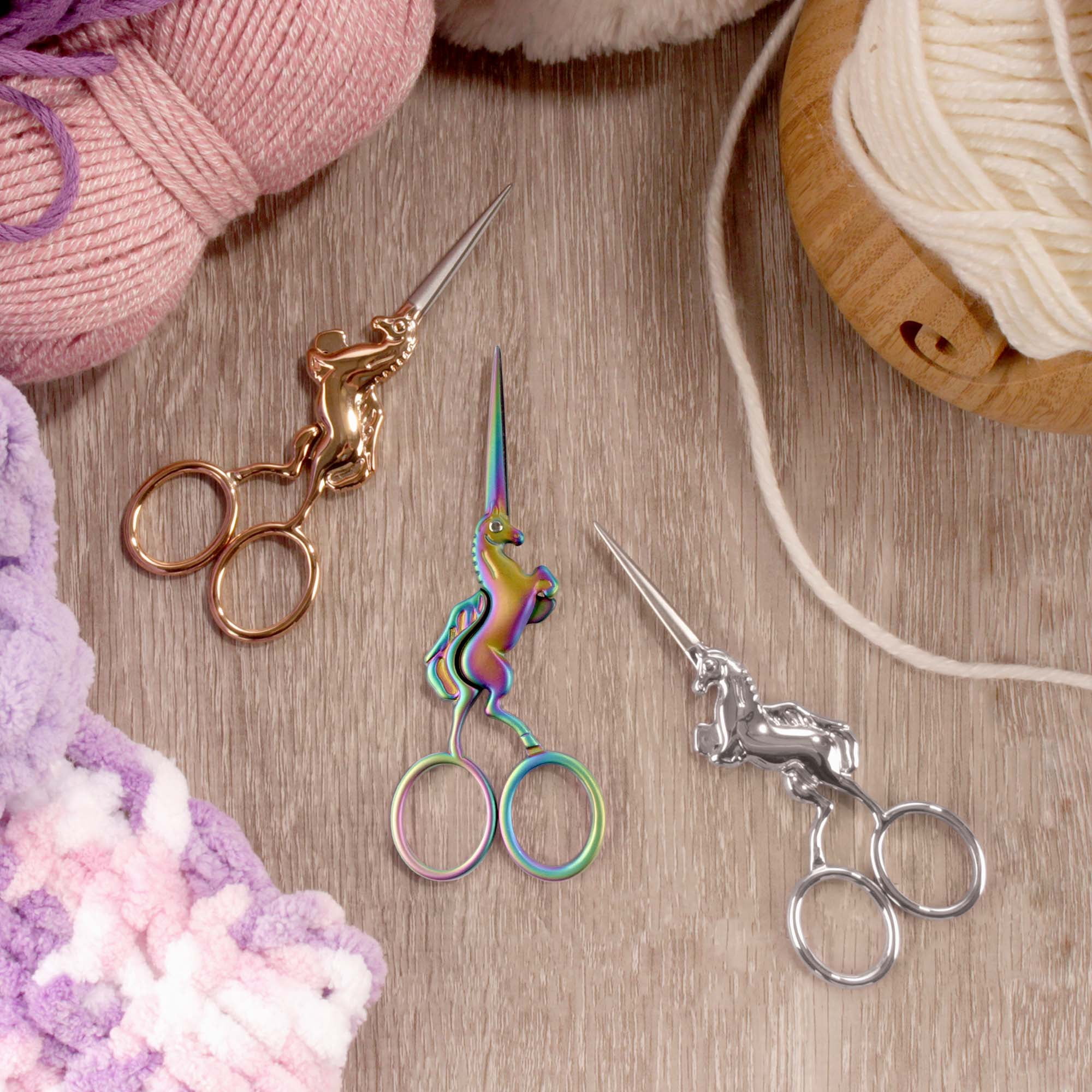 Unicorn Embroidery Craft Stainless Steel Scissors Variety Pack - Assortment B