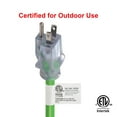 thumbnail image 3 of Clear Power 12/3 SJTW 50 ft Outdoor Extension Cord with Flashing Power Indicator Light, Green, CP10101, 3 of 8