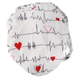 thumbnail image 2 of Bouffant White Heart Beat EKG Scrub Cap Hat, 2 of 4