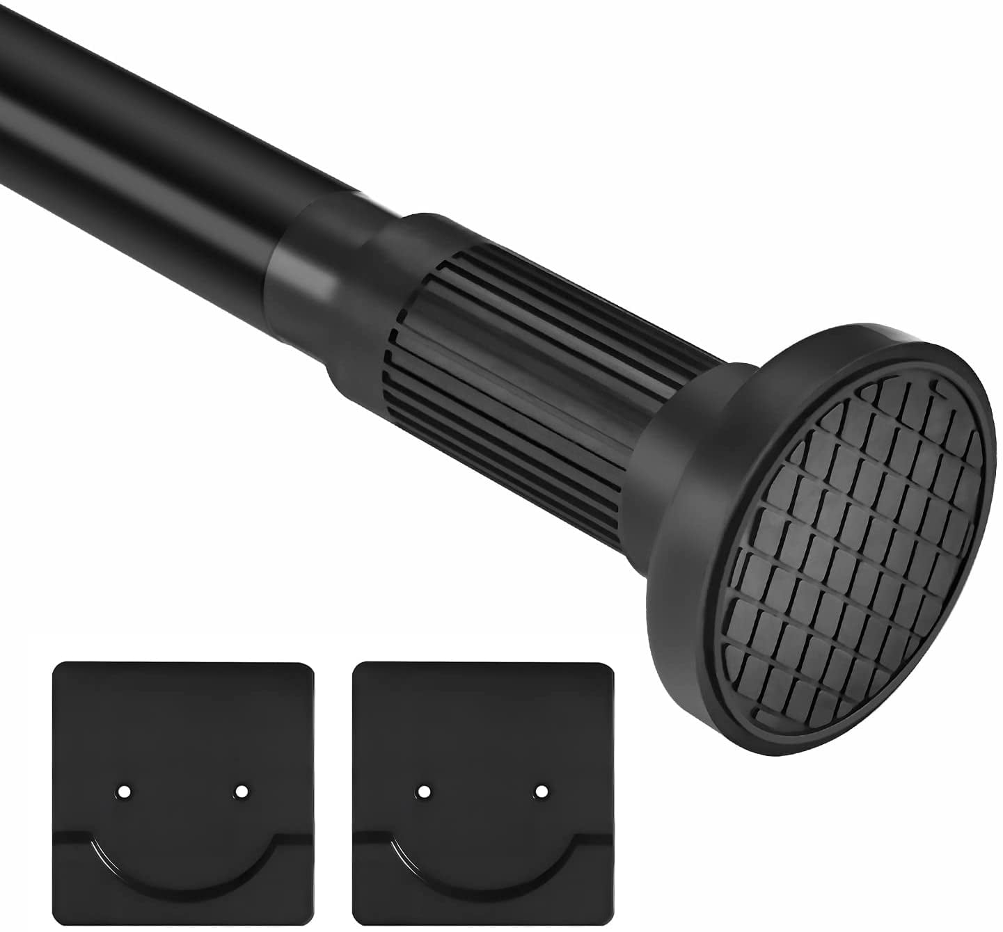 1 Inch Shower Curtain Rod 4676 Inches, Double Adjustable Black Shower