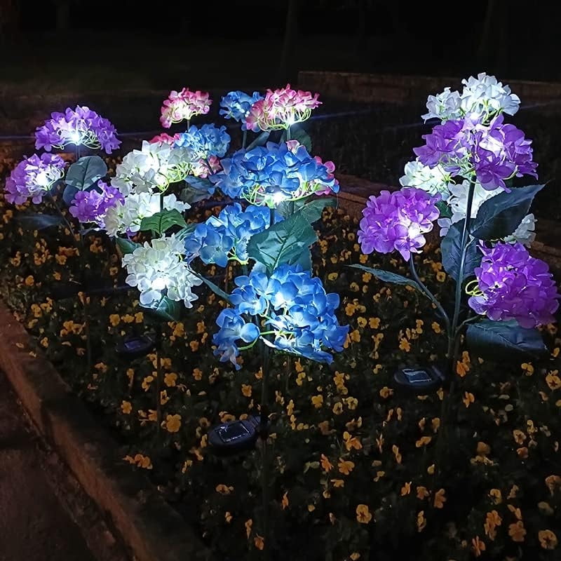 4-Piece Set Of Outdoor Solar Courtyard Lights - Larger And More Realistic Embroidered Ball Flower Lights, Courtyard Garden Lawn Channel Outdoor Colorful Lights Decoration Gifts