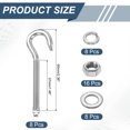 thumbnail image 2 of Uxcell 8 Pcs M5 Hook Bolt, 8.3 Inch Stainless Steel Eye Bolt with Nut, 2 of 6