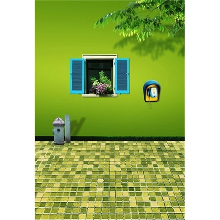 Image of Polyester 5x7ft Artistic Background Girl Photography Backdrops Wedding Fresh Wall Leaves Window Telephone Street Floor Tile Baby Child Portrait Scene