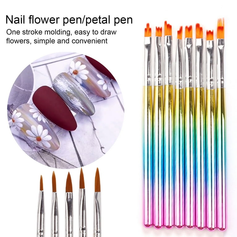 dianhelloya Nail Art Tools 5Pcs/8Pcs Nail Brushes Multifunctional