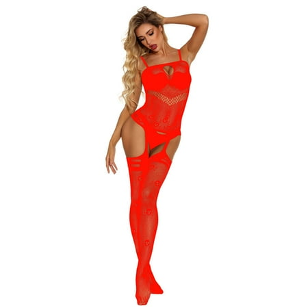 Generic Sexy Lingerie Uniform Temptation Jacquard See-through Sexy Siamese Fishnet Clothes Open Crotch Hollow out Body Stocking Stockings