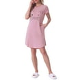 thumbnail image 2 of INSPIRE CHIC Women's Pajamas Night Shirts Cats Printed Sleep Dress Short Sleeve Nightgowns L Pink, 2 of 6