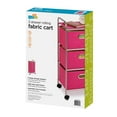 thumbnail image 2 of Honey Can Do Plastic Rolling Cart with 3 Fabric Drawers, Pink, 2 of 3