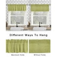 thumbnail image 6 of Vintage Fruit Green Kitchen Curtain Valances for Windows Farmhouse Short Curtains, Farmhouse Retro Solid Color Linen Texture Rod Pocket Valance Curtain for Bedroom Cafe Living Room 54"x18", 6 of 8