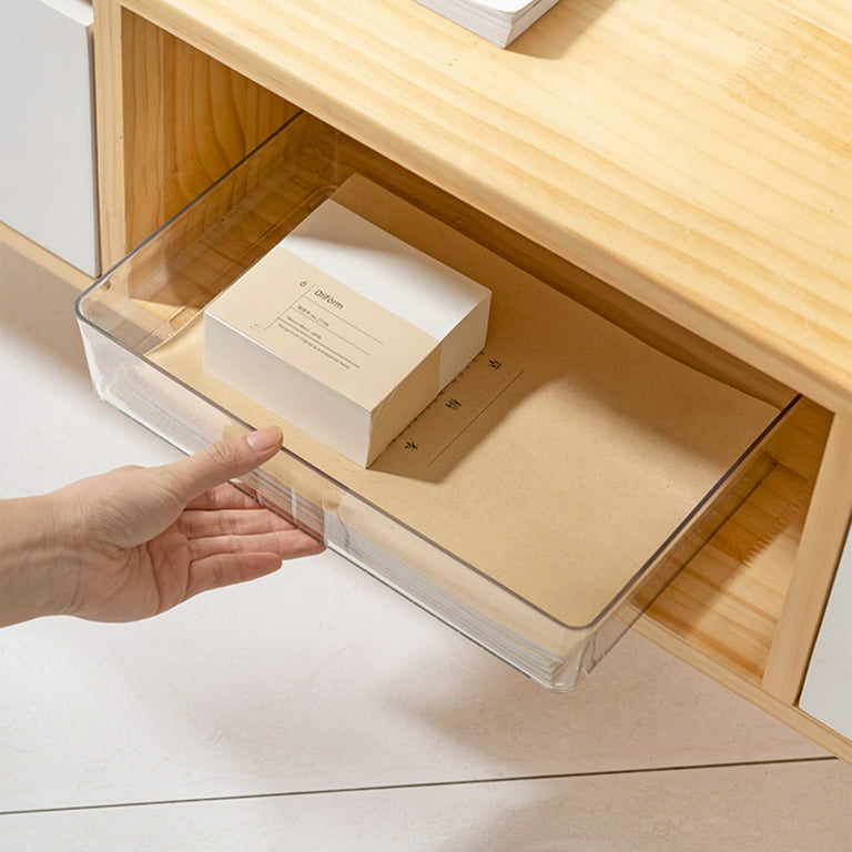 Seenda Clear Plastic Vanity and Desk Drawer Organizers Office Storage Drawer Divider Bin Tray 7 Piece Set, Size: 1XL