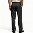 thumbnail image 3 of Men's Pleated Straight Leg Dress Pants Elastic Waist Comfort Business Casual Trousers, XL, 3 of 3