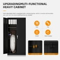 thumbnail image 4 of SUNCROWN Metal Storage Cabinet with Locking Doors, 72" Tall Storage Wardrobe with Lock and Hanging Rod, Steel Storage Locker Closet with 4 Shelves for Home Office, Garage, Black, 4 of 9