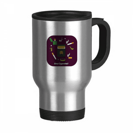 

Logo More Than A Cigarette Travel Mug Flip Lid Stainless Steel Cup Car Tumbler Thermos
