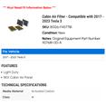 thumbnail image 2 of Cabin Air Filter - Compatible with 2017 - 2023 Tesla 3 2018 2019 2020 2021 2022, 2 of 2